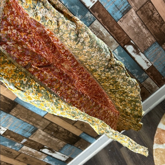 Angie Green and Yellow Textured patchwork Dress - Picture 11 of 16